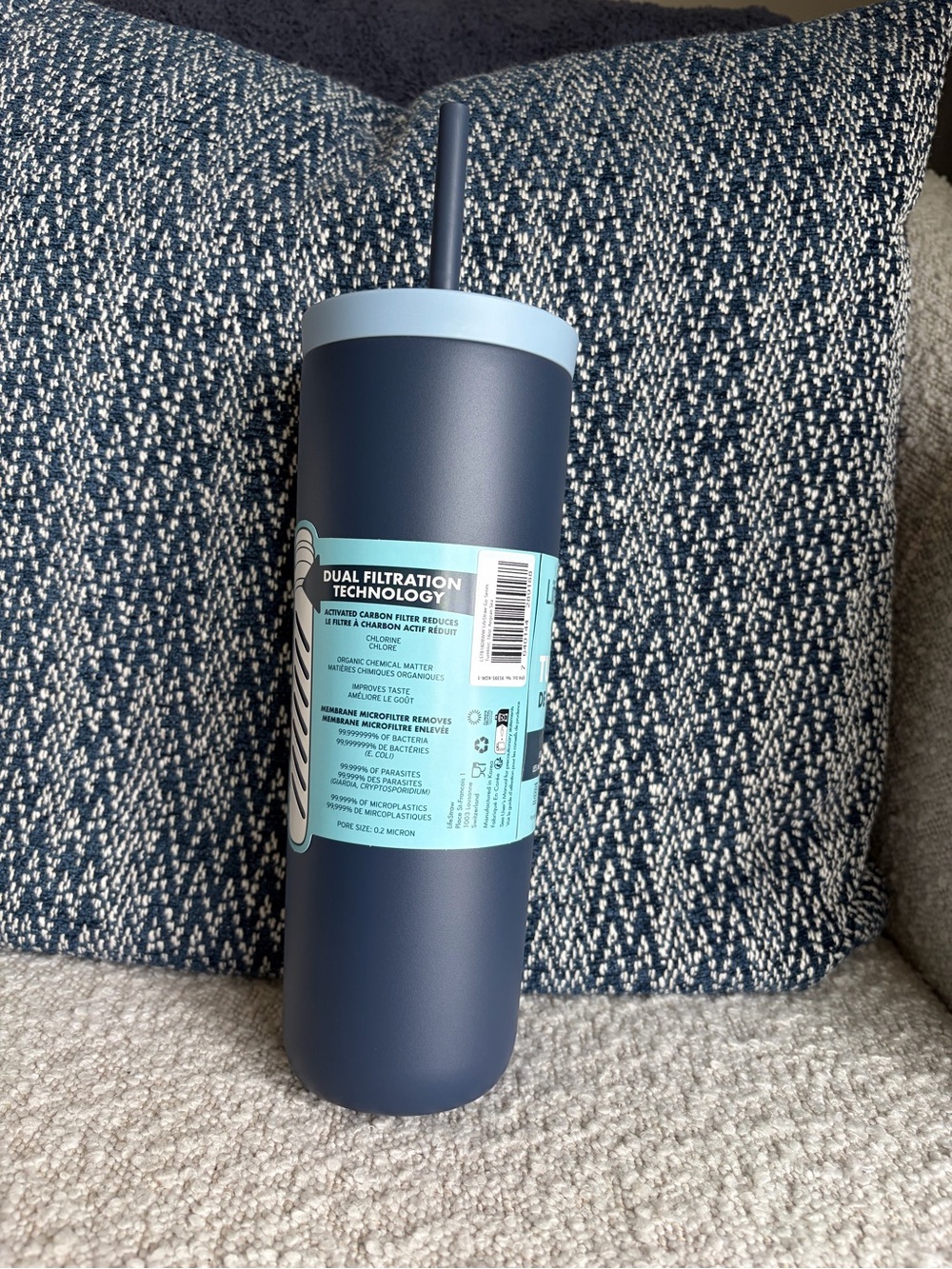 LifeStraw 18oz Go Series Water Filter Tumbler~ Color Aegean Sea - Picture 5 of 9